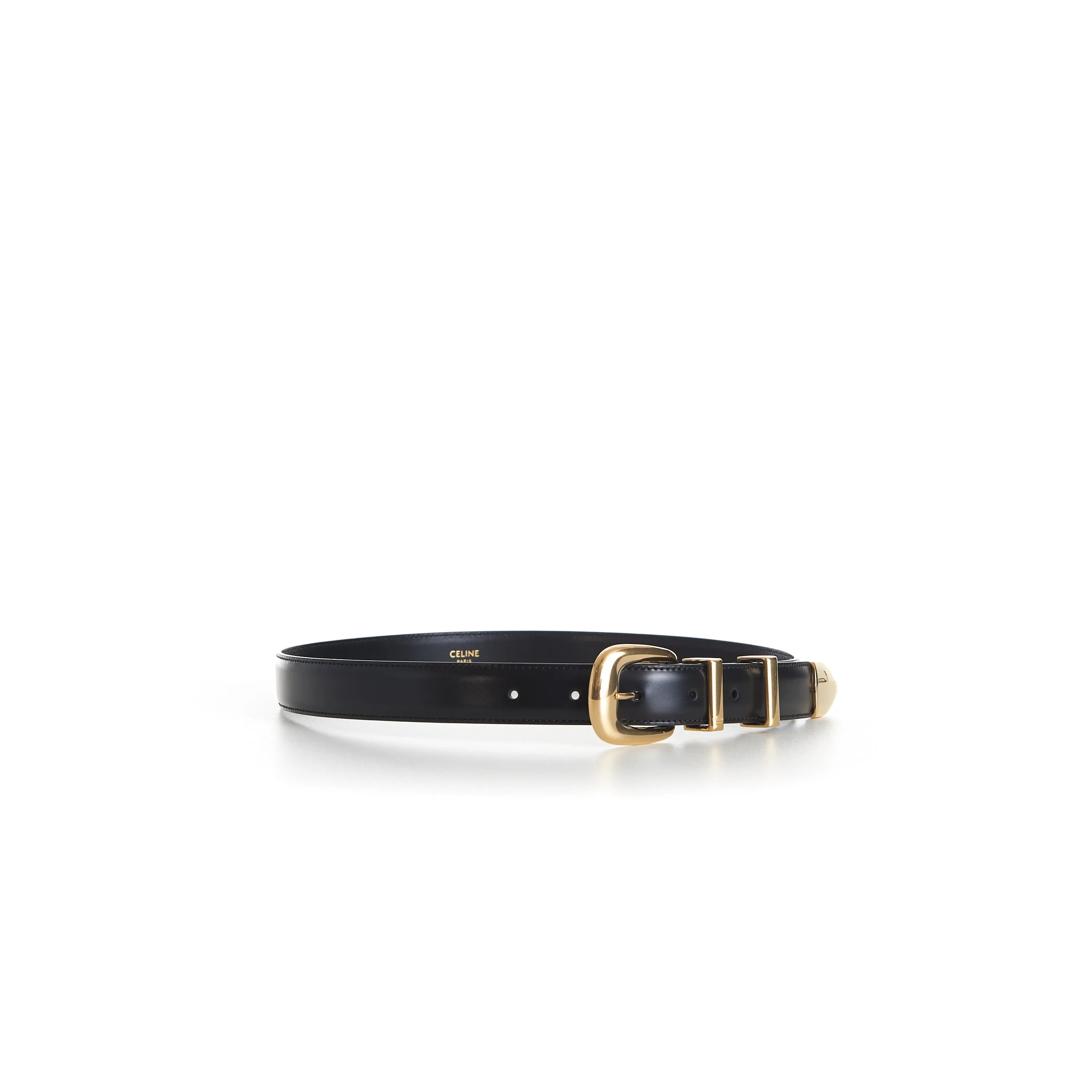 Medium 25mm Western Belt - Black Taurillon Calf Leather