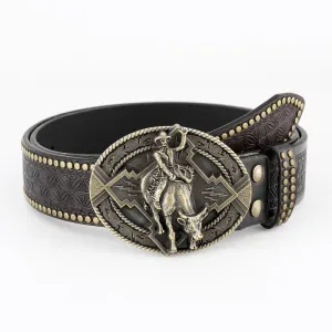 Men's Casual Retro Riding Bull Leather Belt