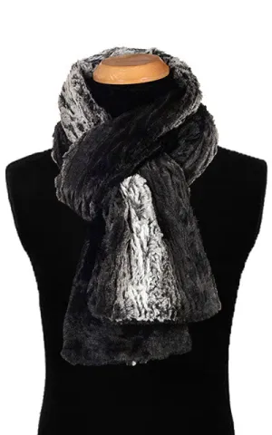 Men's Classic Scarf - Two-Tone, Luxury Faux Fur in Smouldering Sequoia