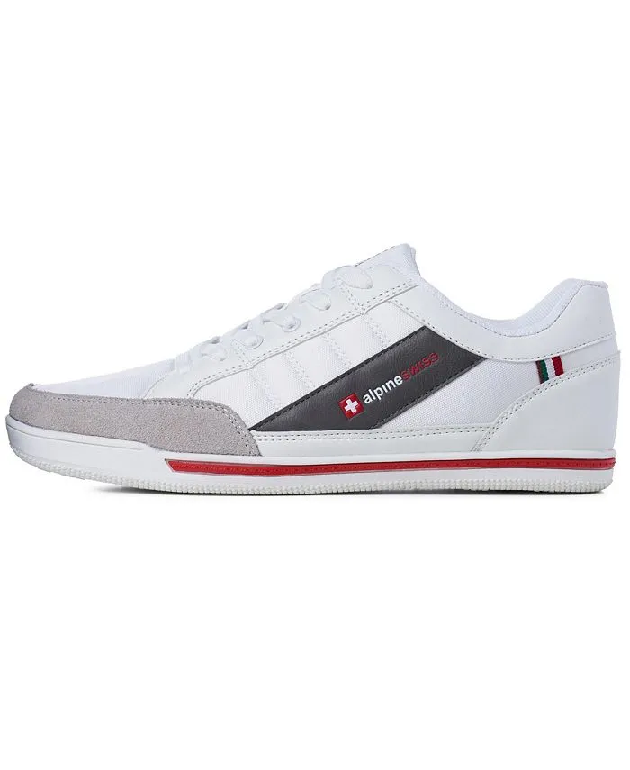 Men's Retro Fashion Tennis Sneakers Casual Sports Shoes Alpine Swiss white