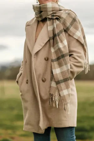 Merino Wool Oversize Tartan Scarf | Blyth Natural