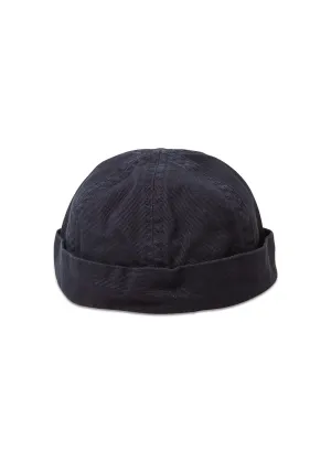 Miki deck hat - in cotton canvas (MARINE)