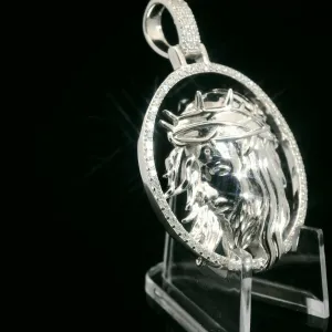 Moissanite Jesus Memory Pendant