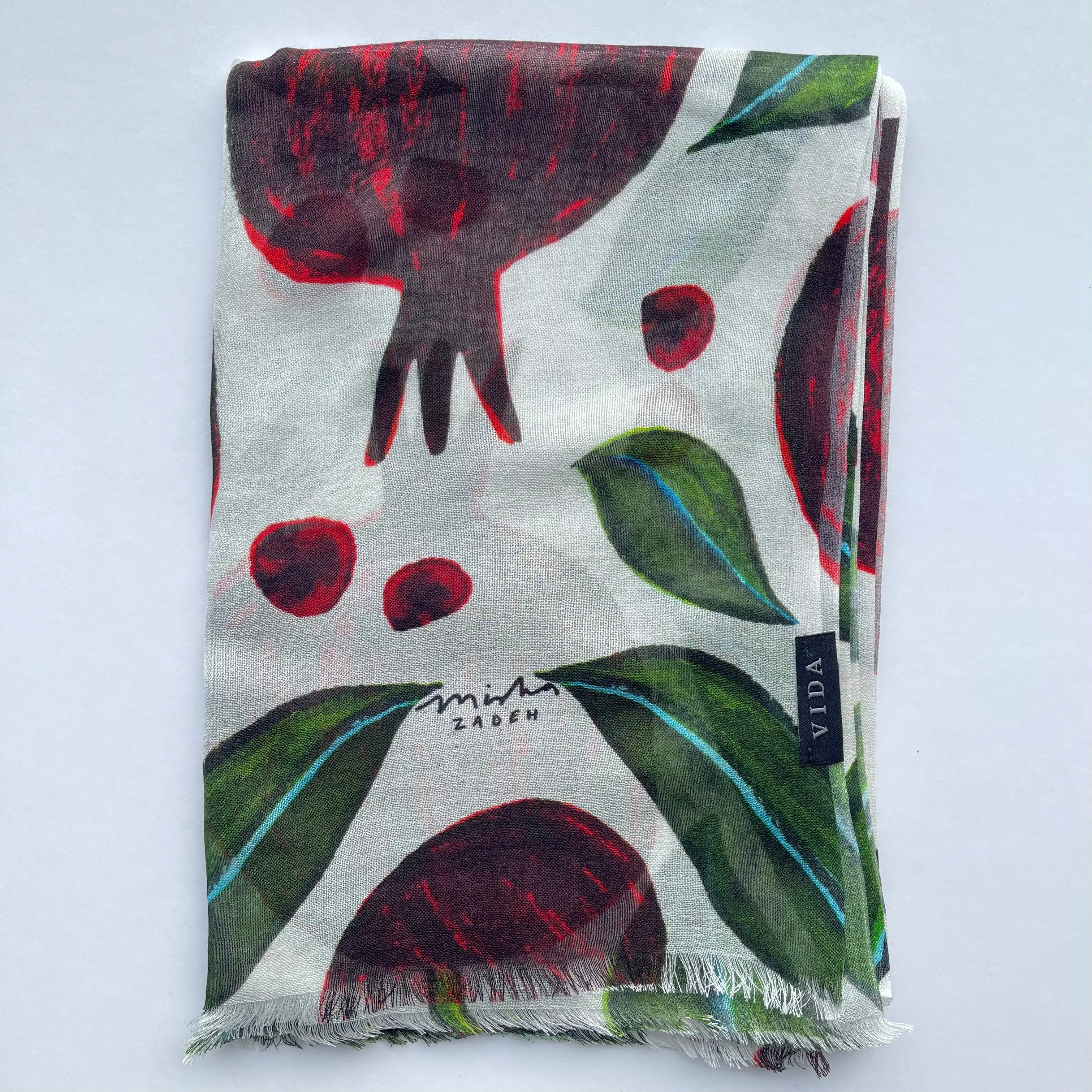 New! Moody Pomegranates Modal Scarf