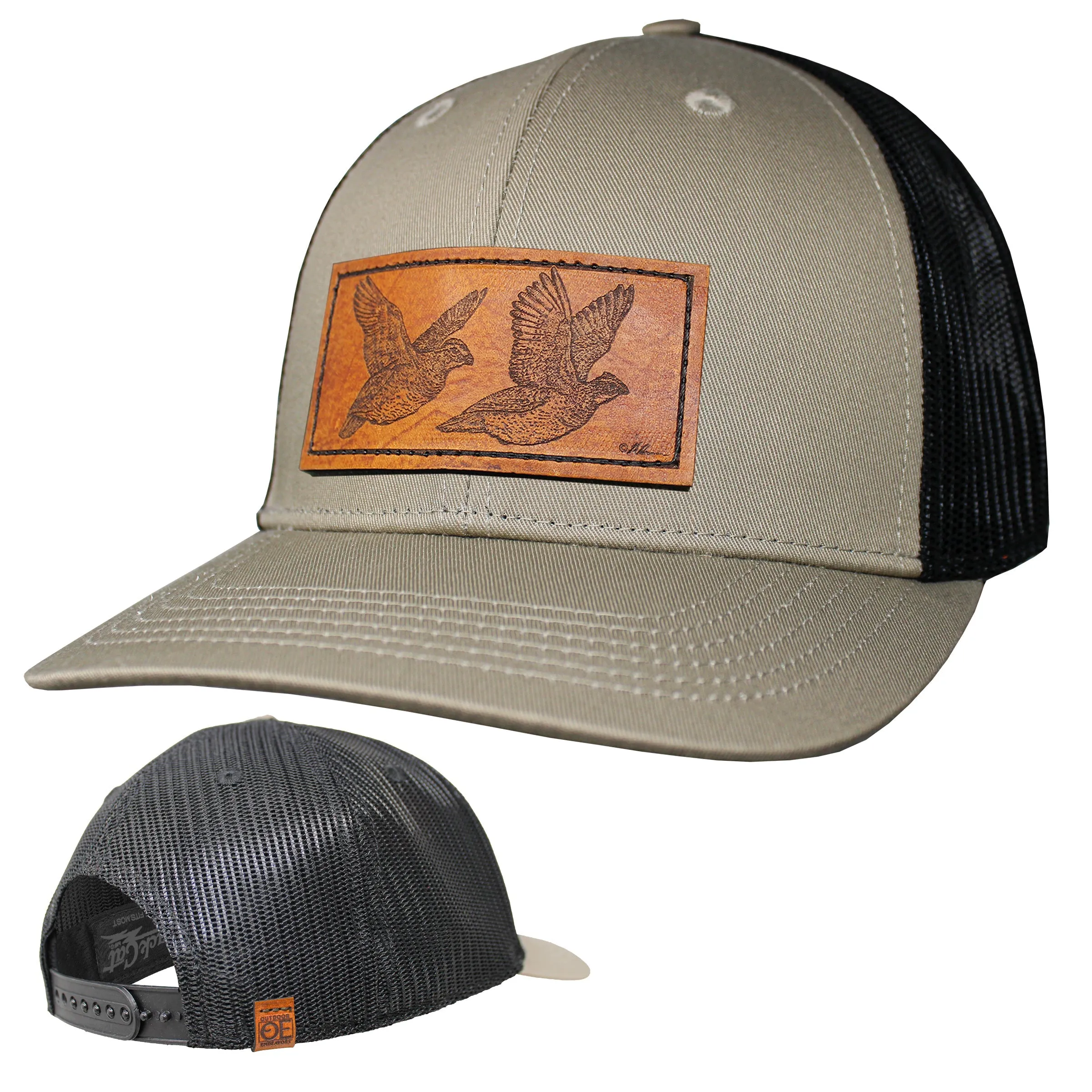 OE - Performance Trucker Hat - Quail Leather Patch