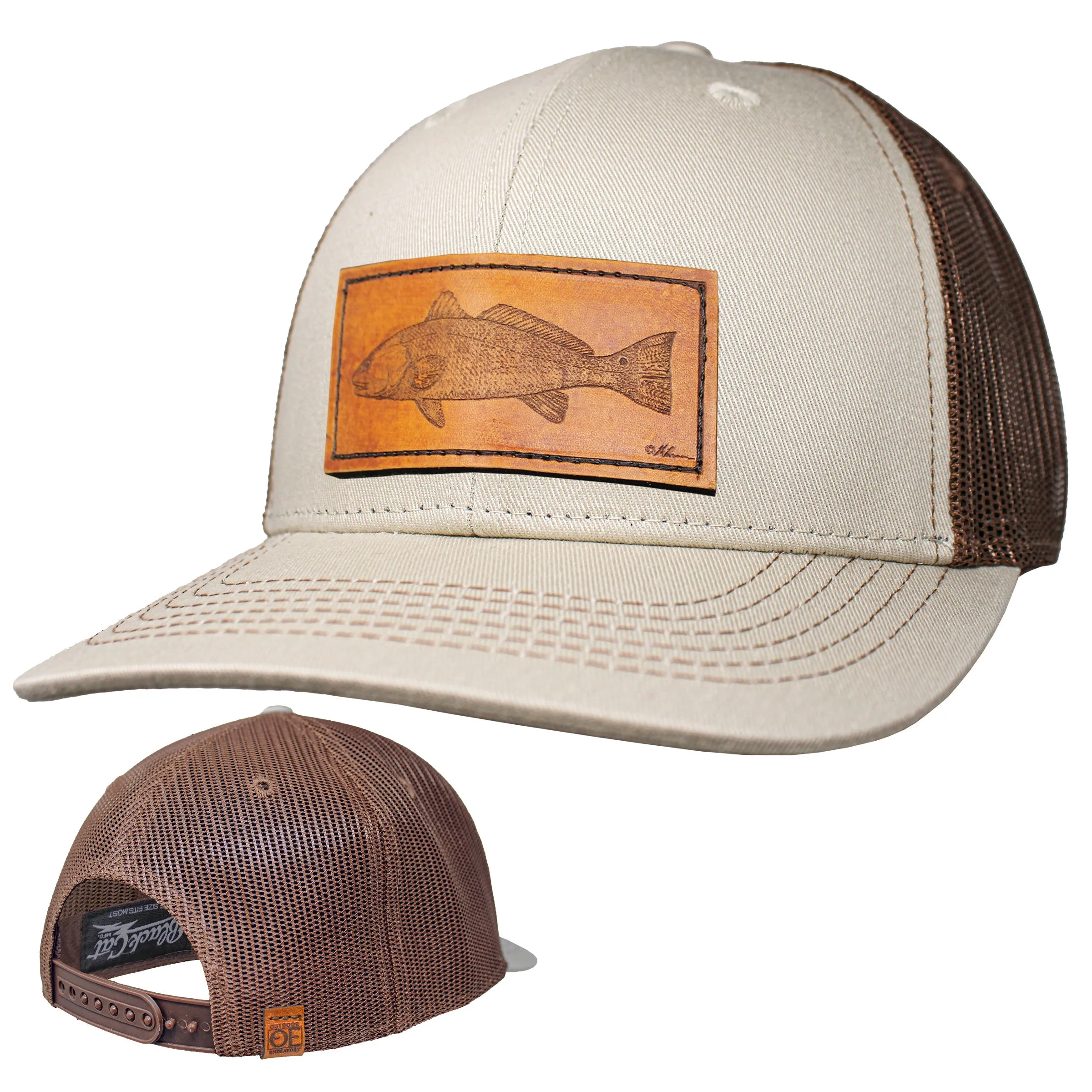 OE - Performance Trucker Hat - Redfish Leather Patch