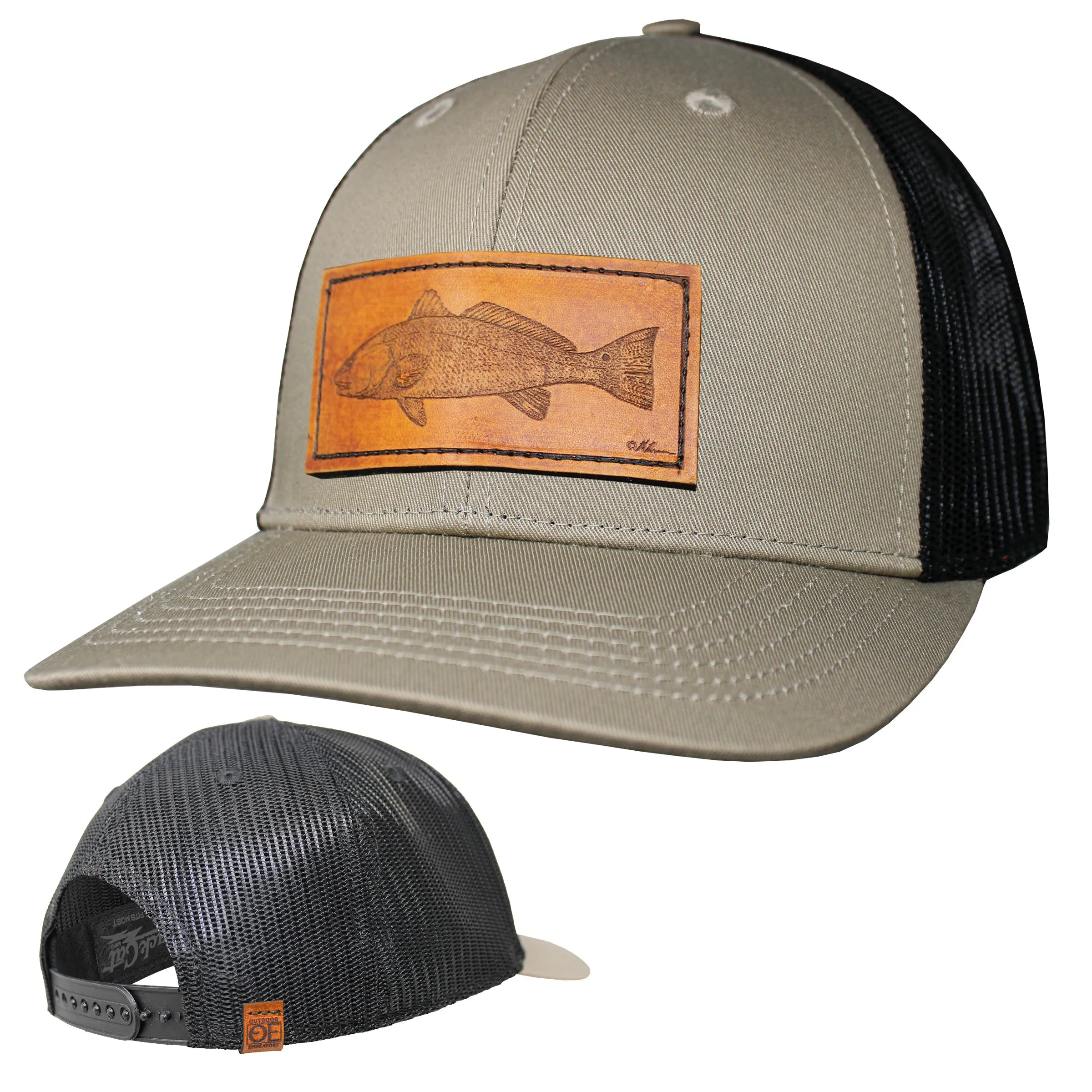 OE - Performance Trucker Hat - Redfish Leather Patch