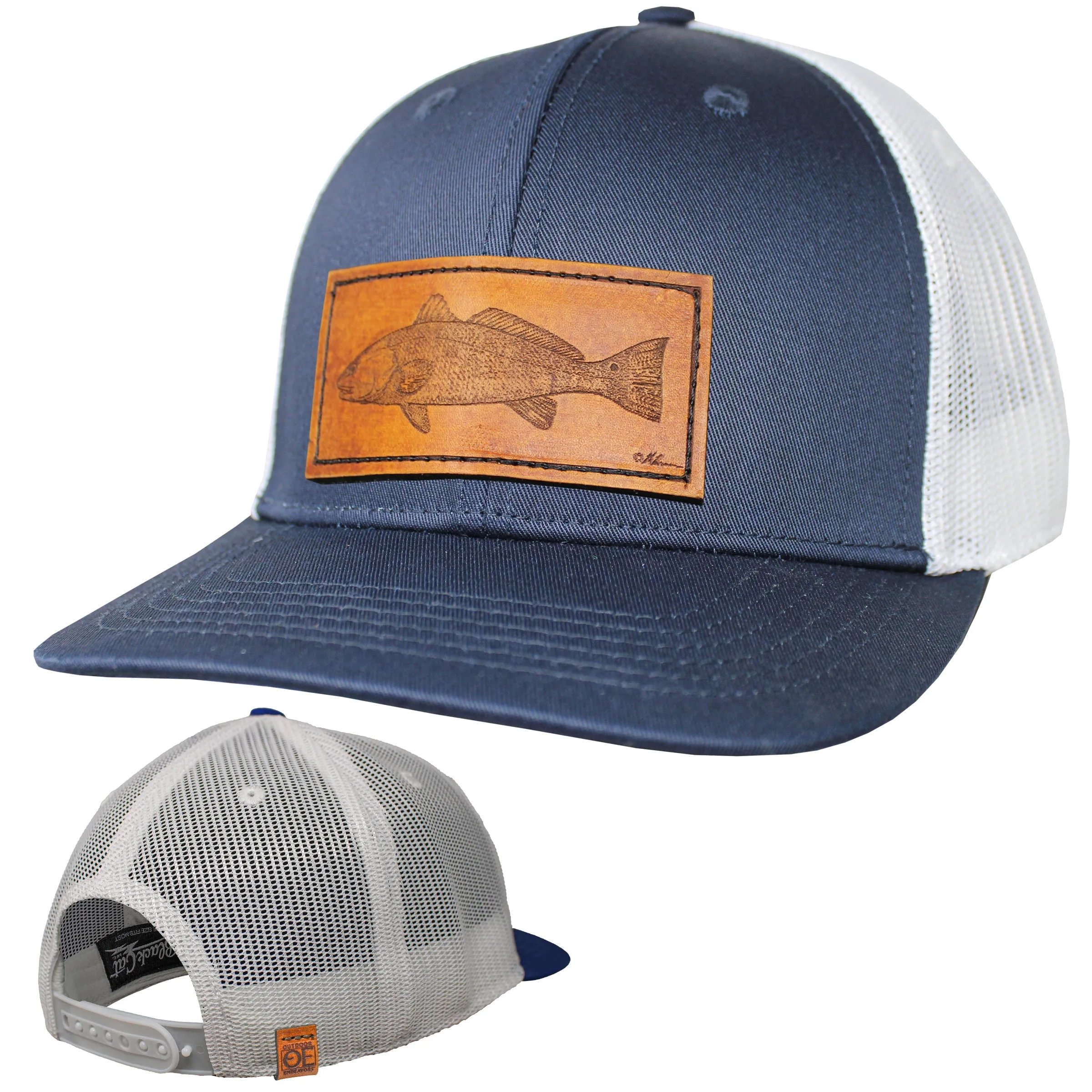 OE - Performance Trucker Hat - Redfish Leather Patch