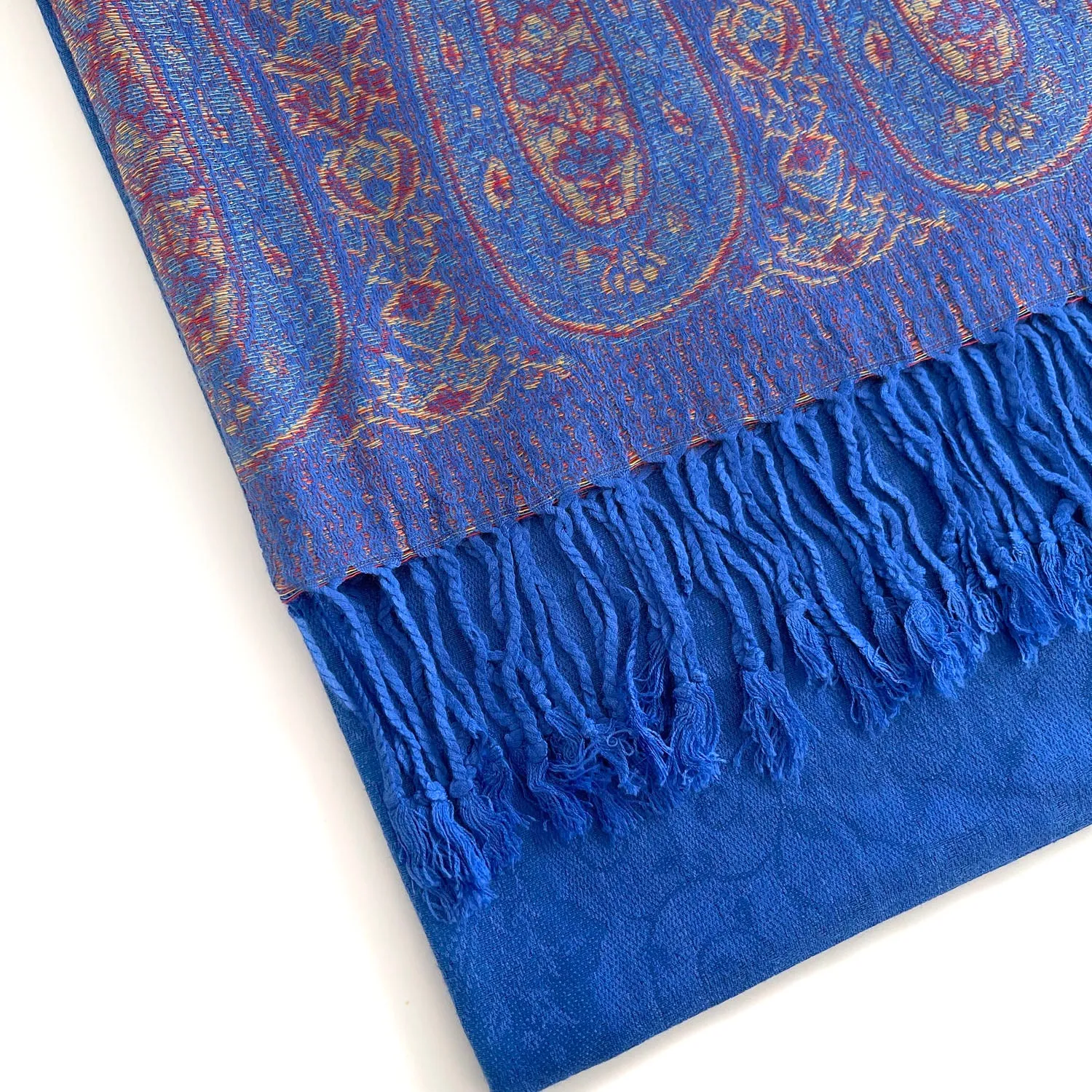 PAISLEY PRINT ROYAL BLUE LIGHTWEIGHT PASHMINA SHAWL SCARF