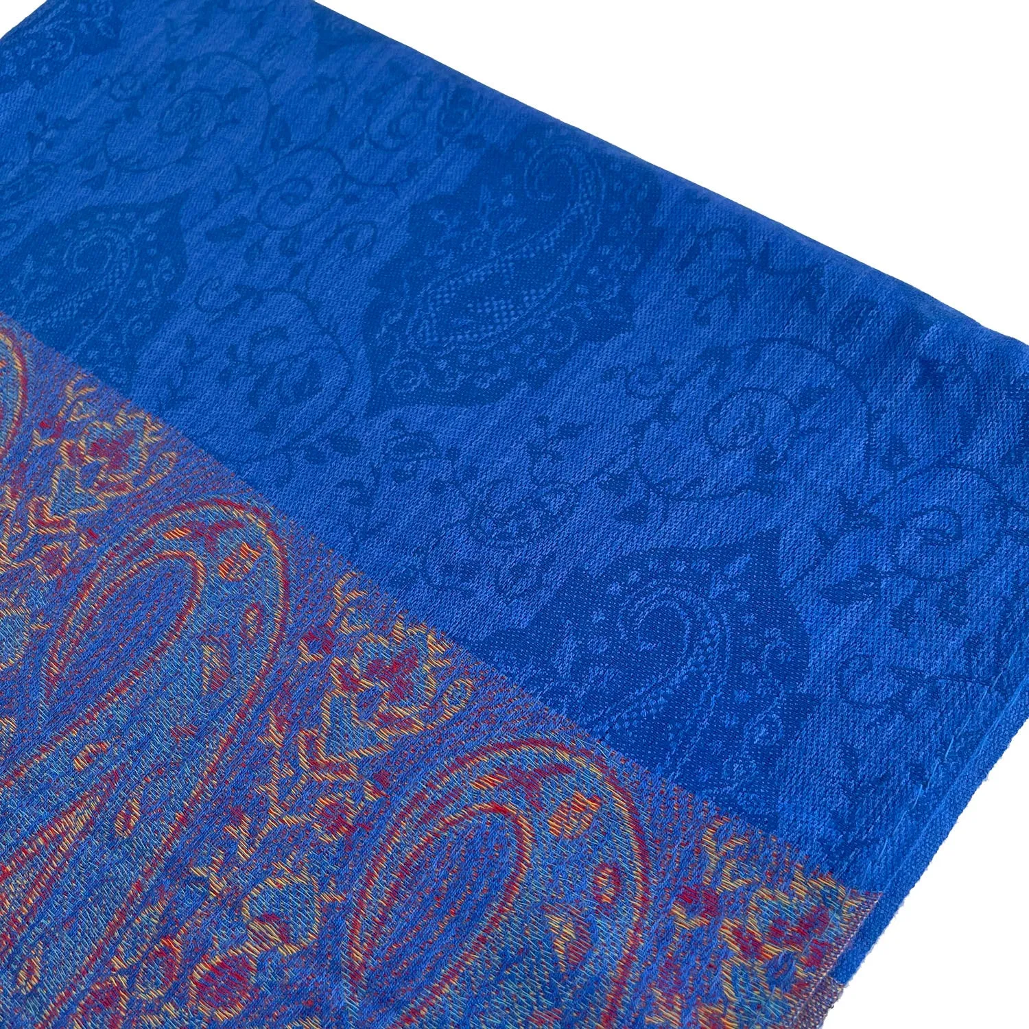 PAISLEY PRINT ROYAL BLUE LIGHTWEIGHT PASHMINA SHAWL SCARF