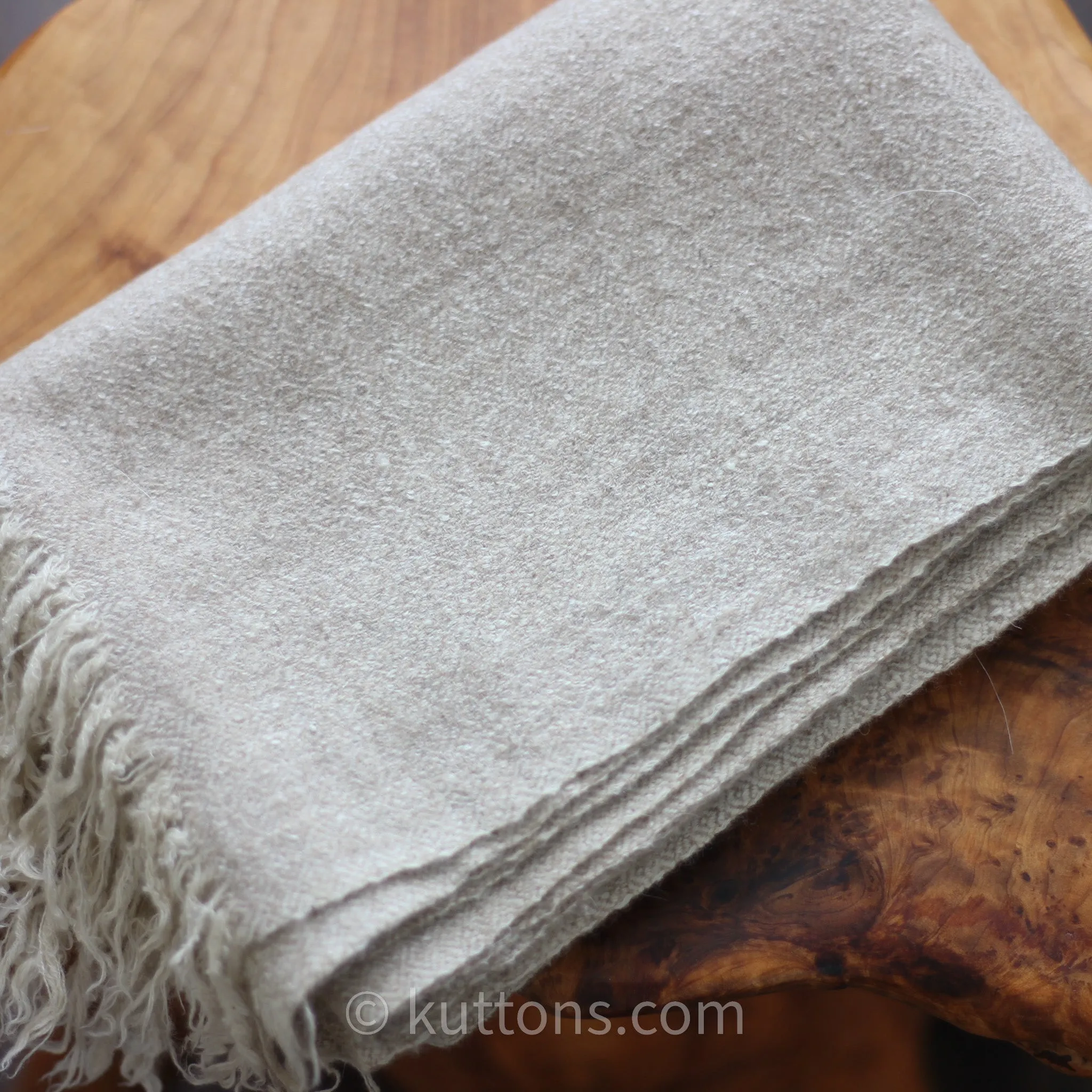 Pure Bliss from Ladakh - Handwoven 100% Pashmina Cashmere Muffler - Soft, Sustainable Luxury | Cream, 12x66"