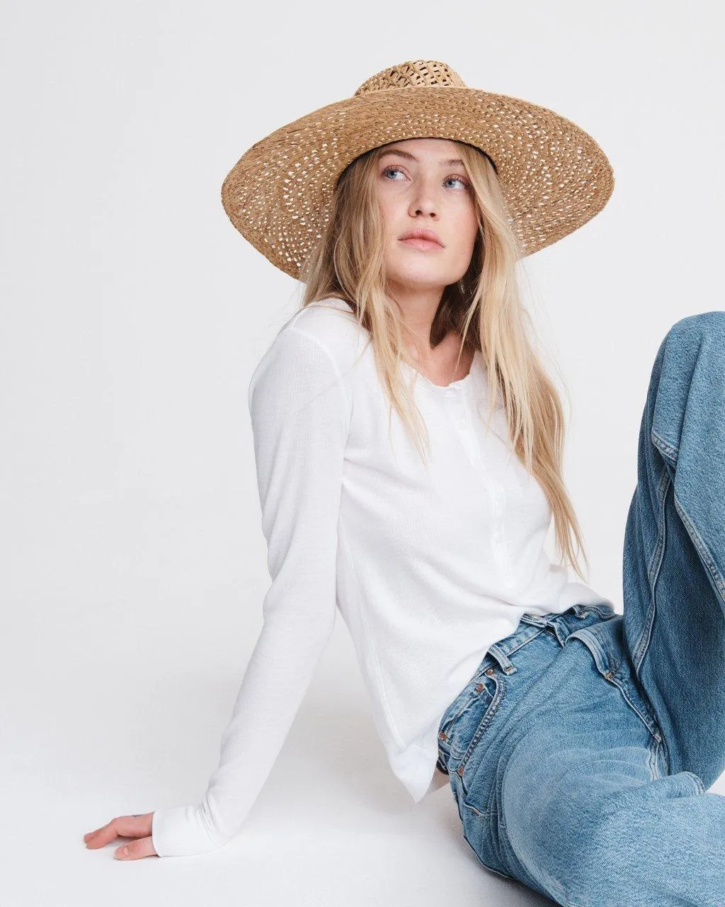 Rag & Bone - Open Weave Wide Brim Hat in Natural