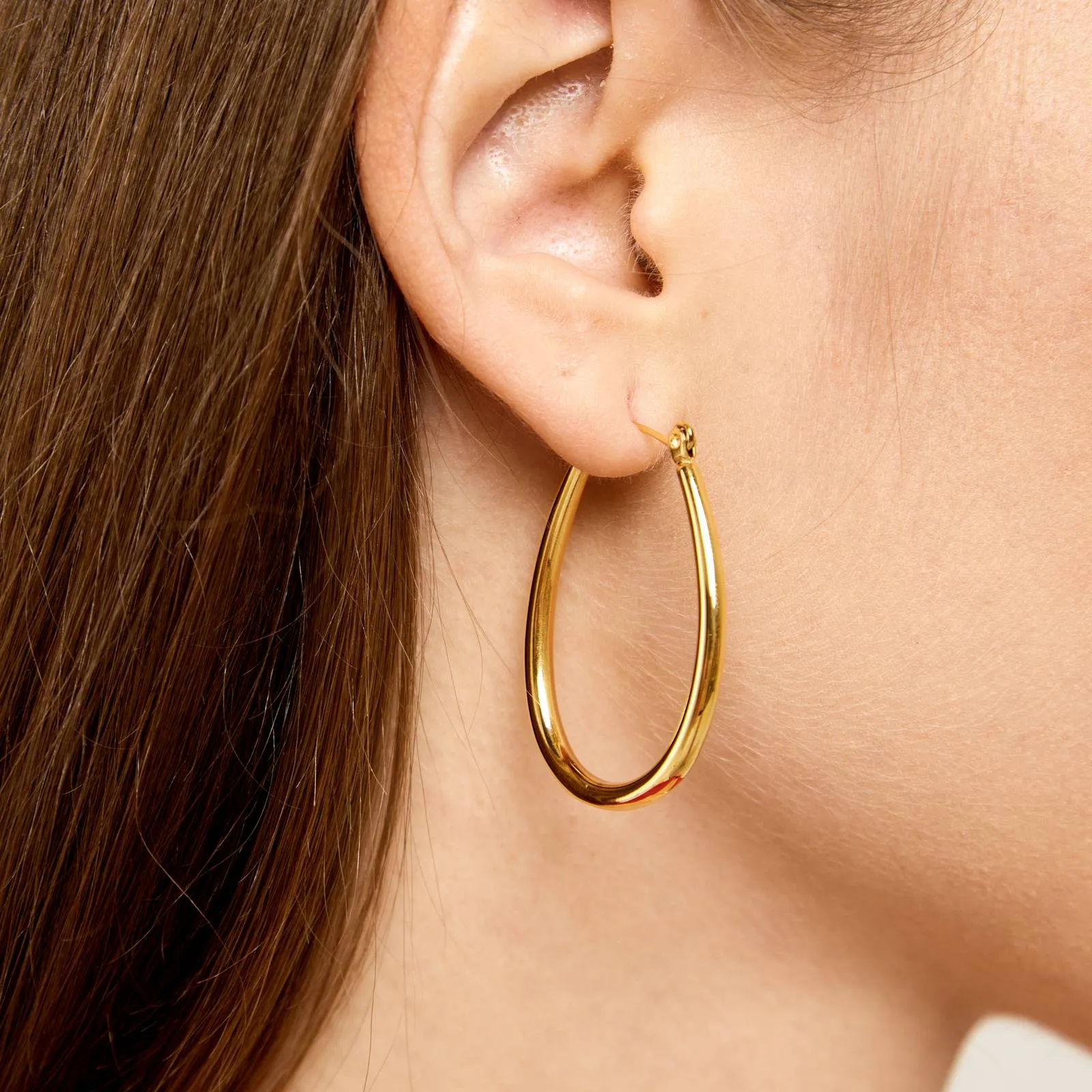 Reriti Intensity 18K gold plated Oval Hoop Earrings