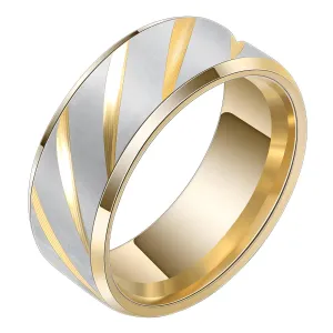 Reriti Intensity 18K gold plated Two Tone Sand Polish Finger Ring