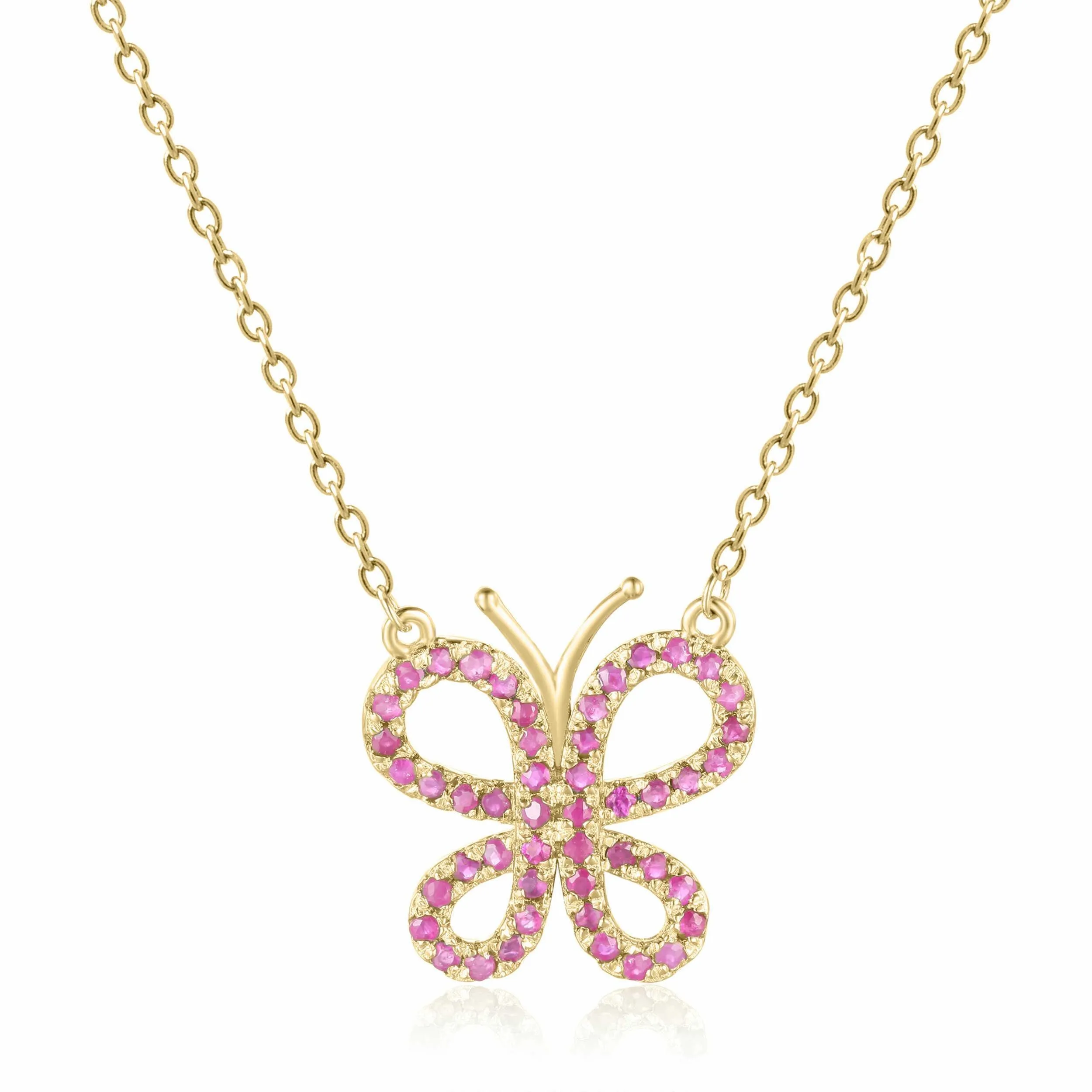 Ruby Butterfly Necklace