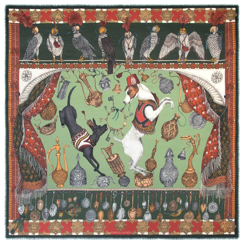 Sabina Savage "The Dogs' Treasure" Silk Scarf