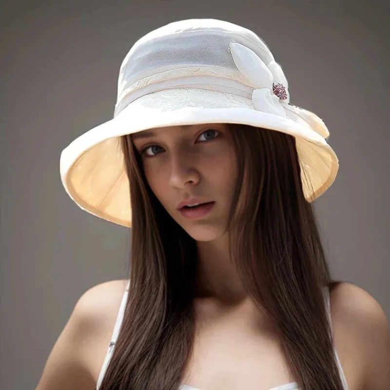 Silk Fisherman Hat Women's 2024 New Summer UV Sun Protection Hat