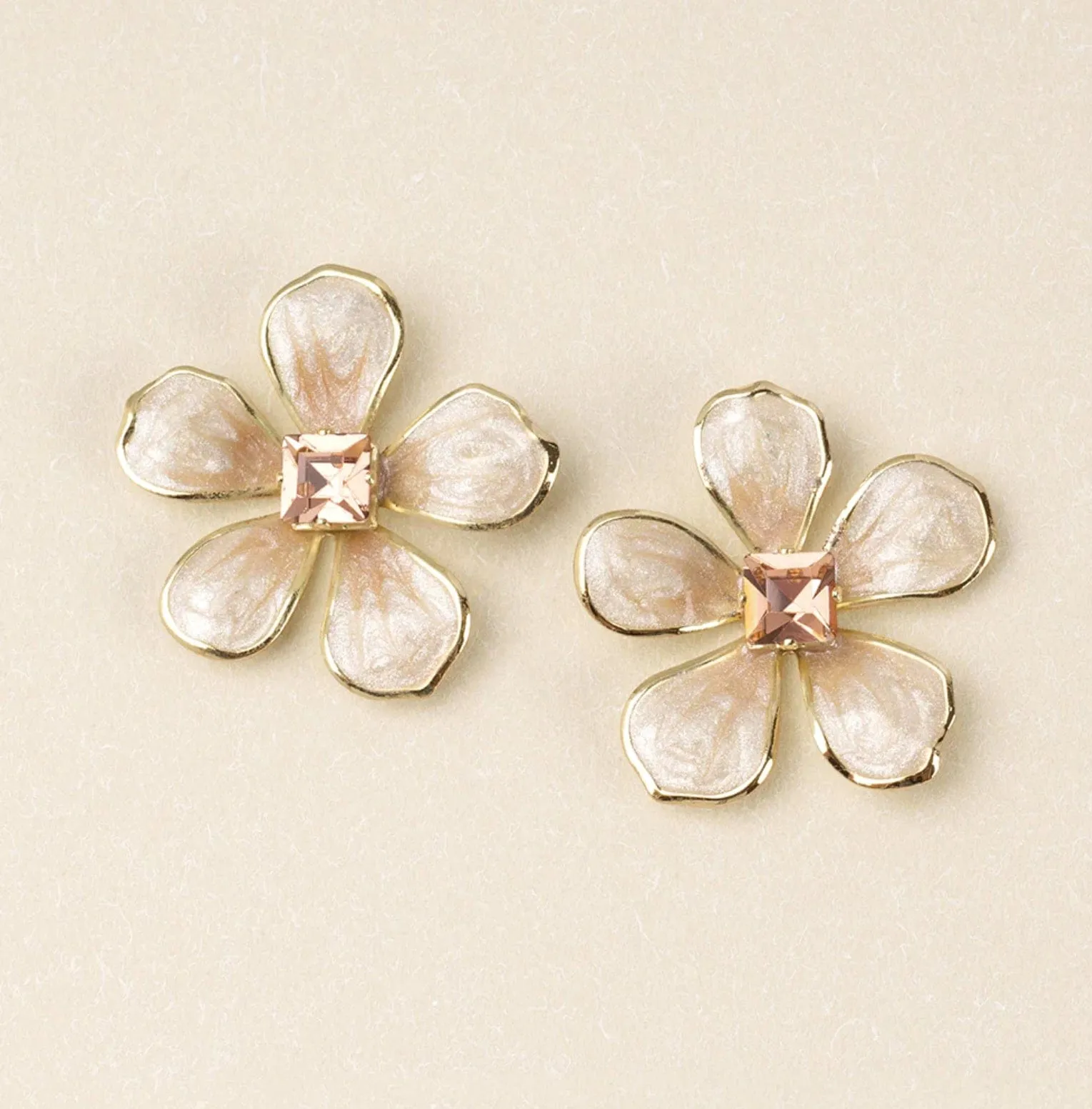 Sparkle & Shine Large Enamel Flower Earrings