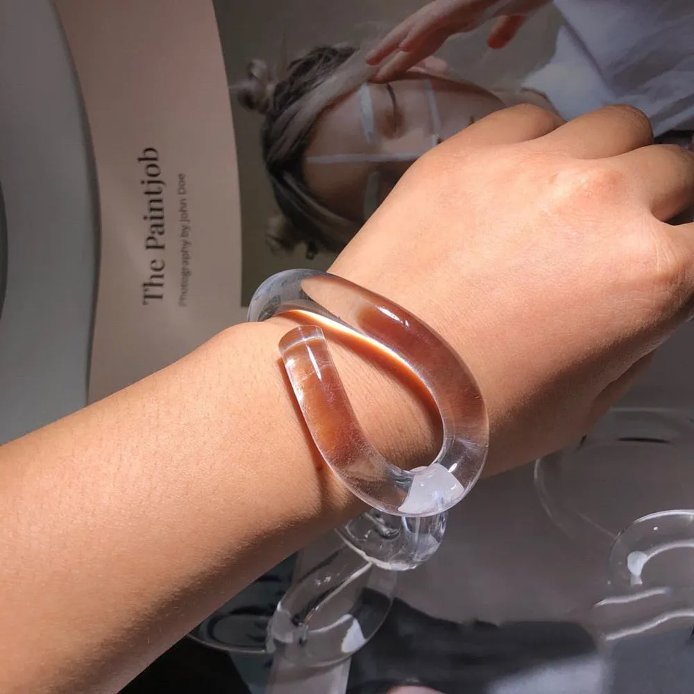 TEEK - Transparent Acrylic C Bangles | Various Colors