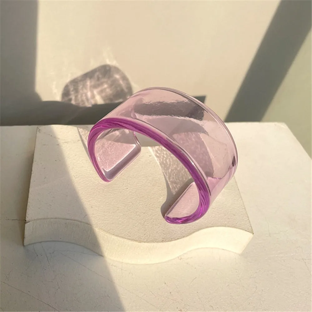 TEEK - Transparent Acrylic C Bangles | Various Colors