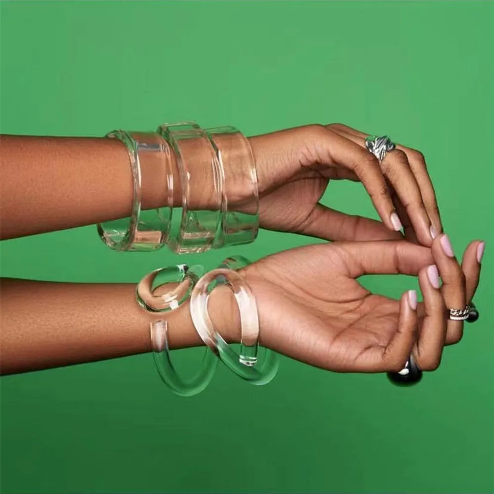 TEEK - Transparent Acrylic C Bangles | Various Colors