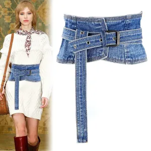 Trendy Denim Waist Buckle Belt