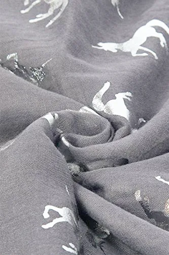 Unicorn Silver Foiled Scarf