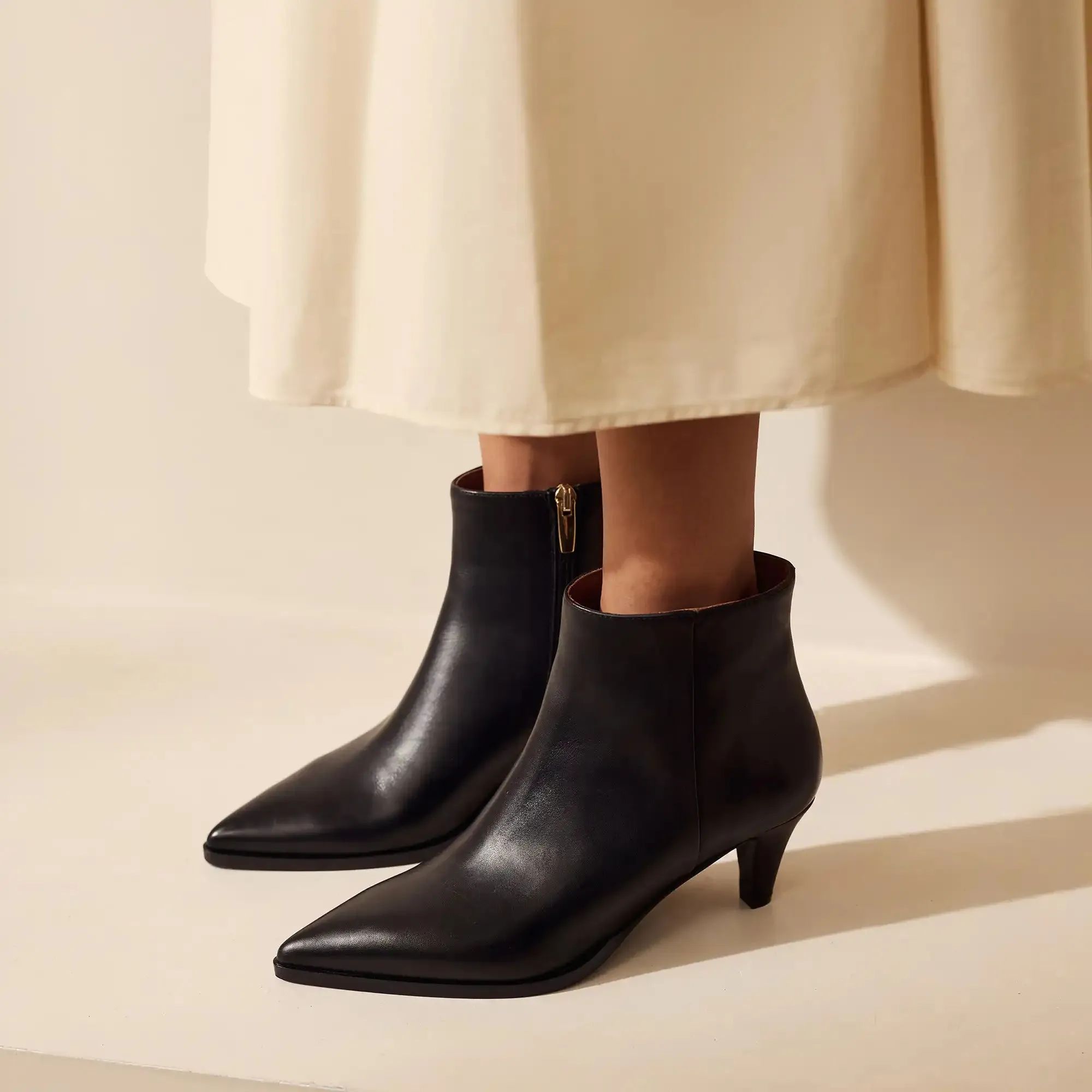 Vendôme Lola black calfskin leather boots