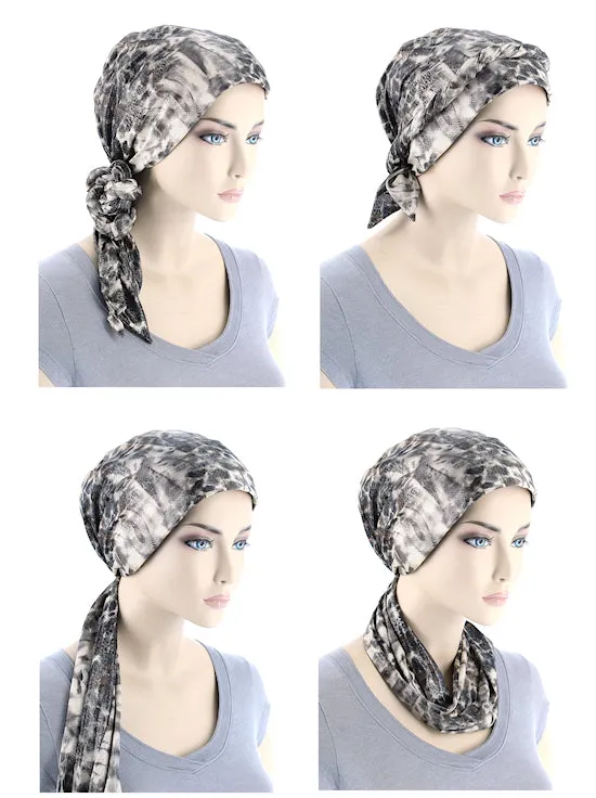 WPS-883#Head Wrap Scarf Leopard Brown